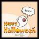 Cute ghost for a happy Halloween greeting