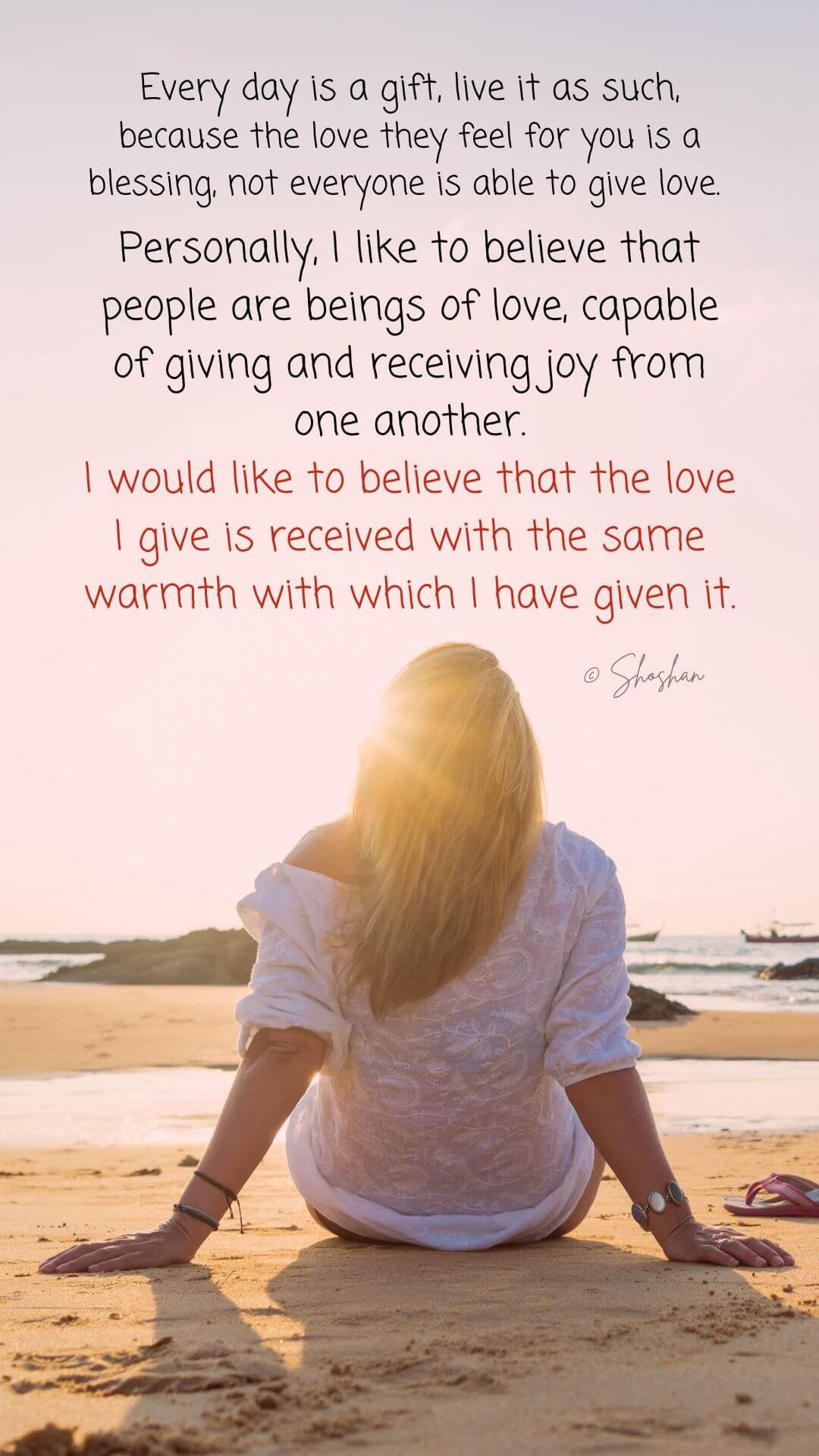 What I'd like to believe about the love I give away