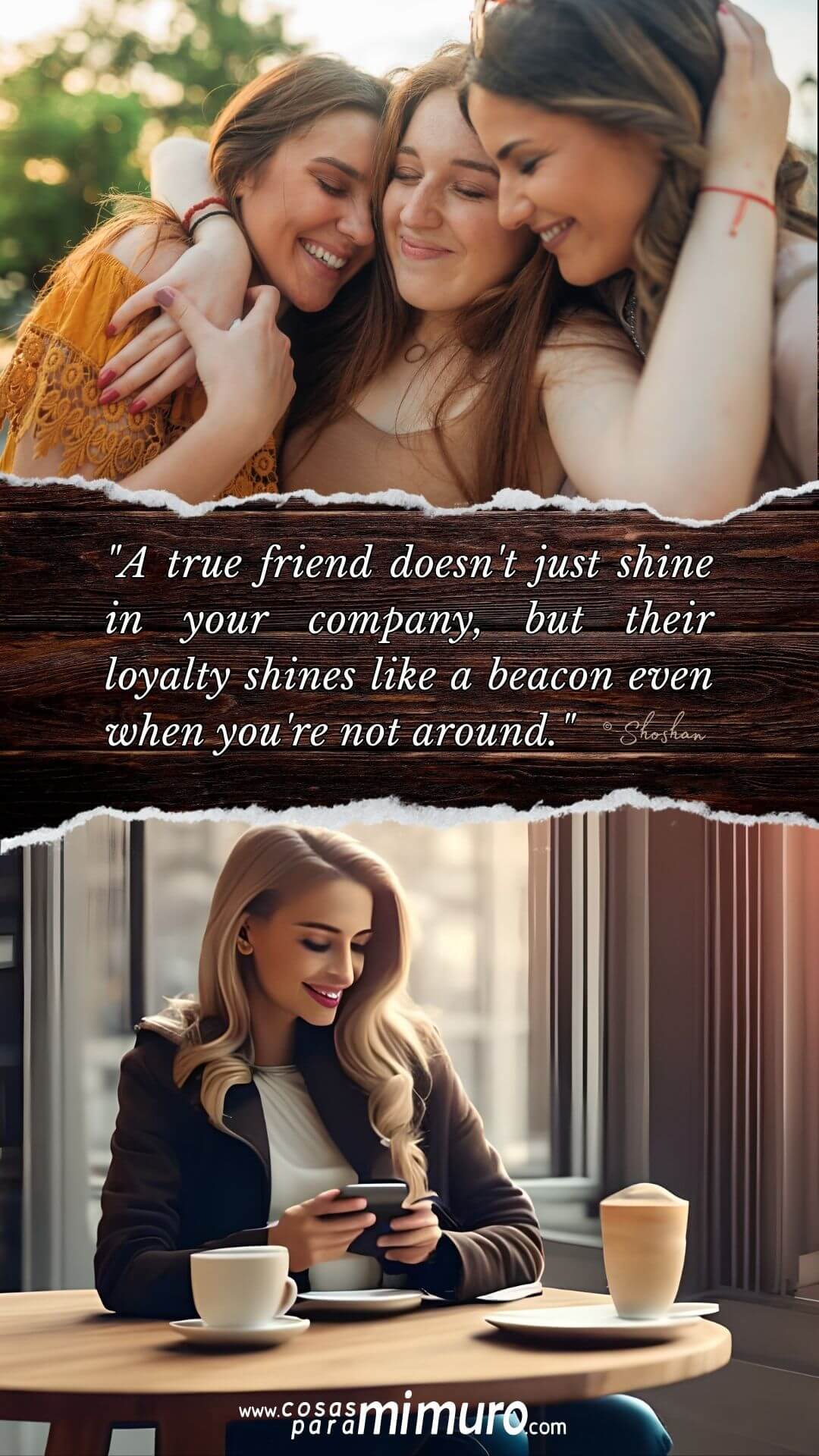A true friend doesn't just shine in your company, but even when you're not around