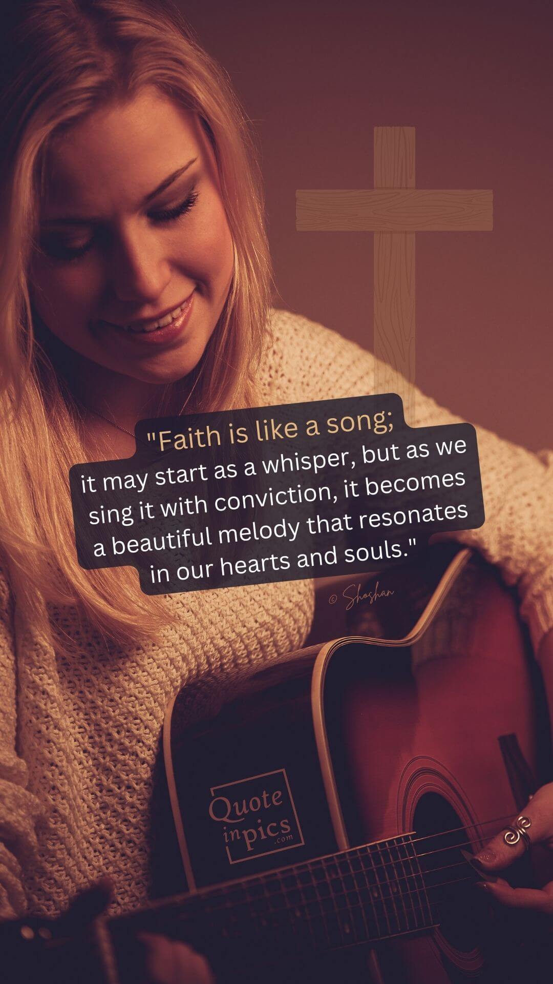 Faith starts as a whisper, it becomes a melody