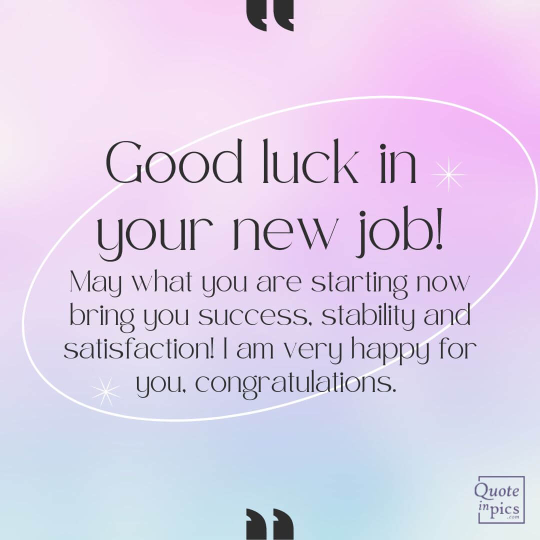 Good luck in your new job!