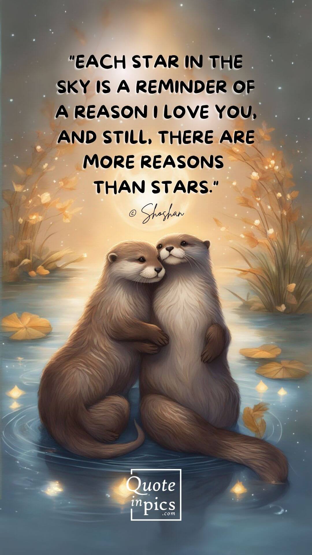 Each star in the sky is a reminder of a reason I love you, and still, there are more reasons than stars.