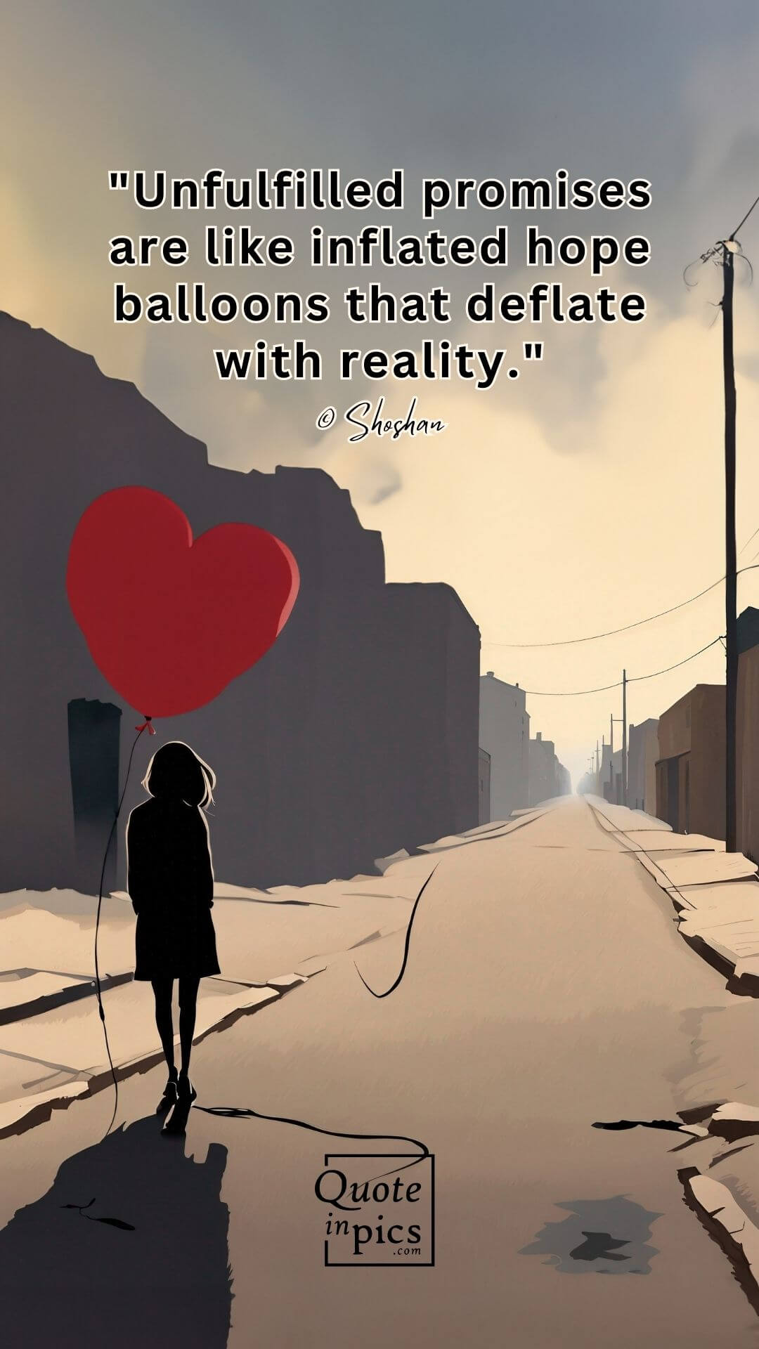 "Unfulfilled promises are like inflated hope balloons that deflate with reality." © Shoshan