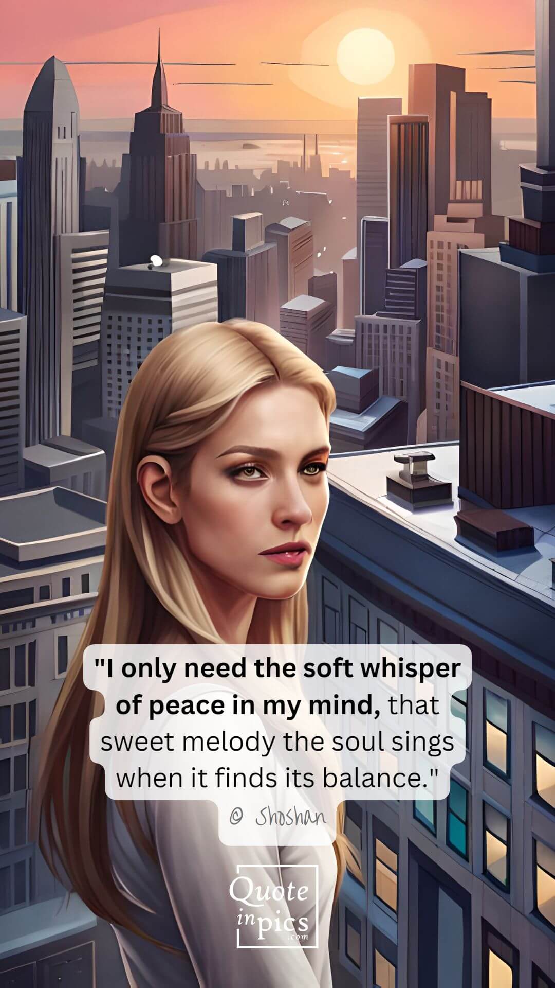 I only need the soft whisper of peace in my mind